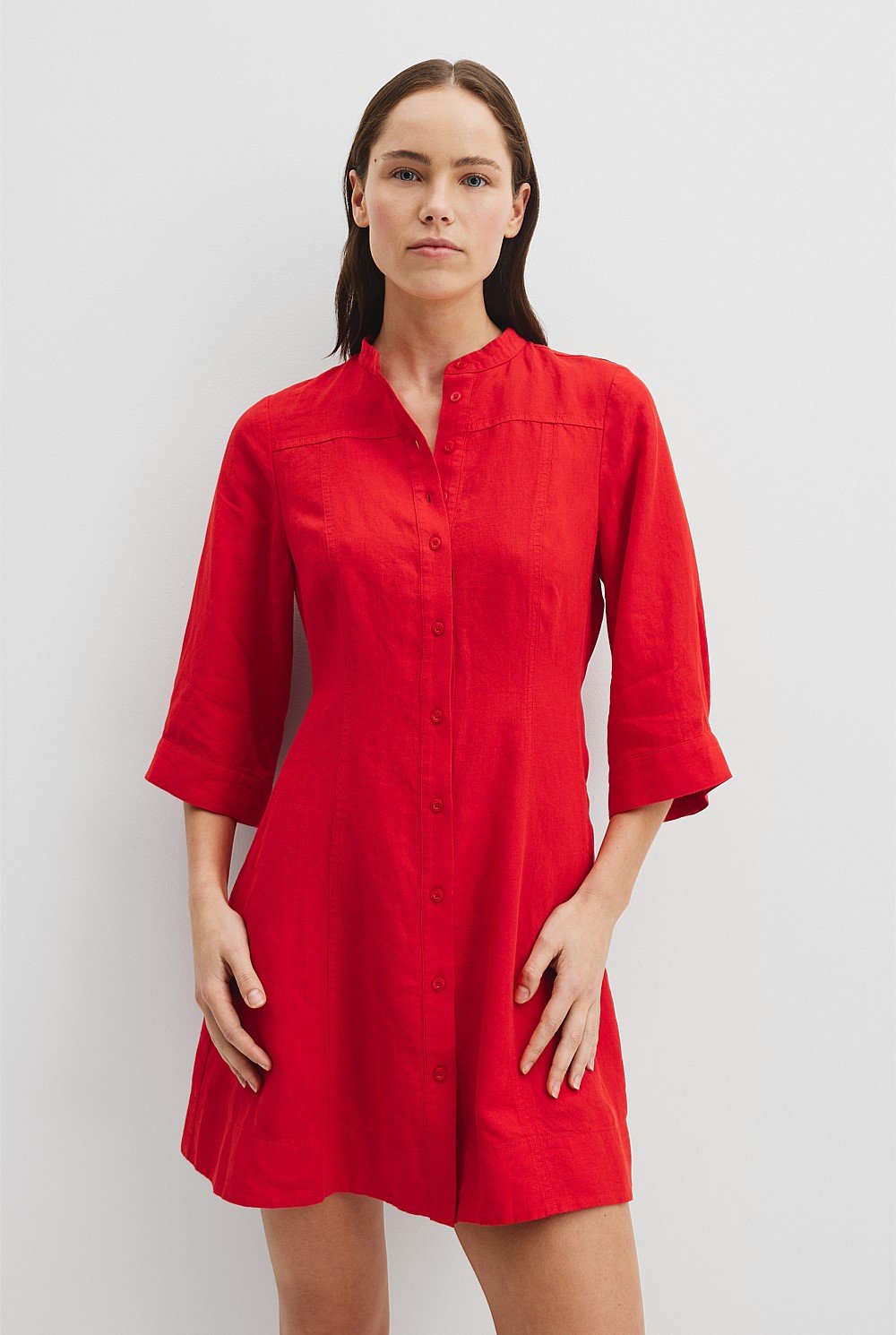 Organically Grown Linen Shirt Mini Dress