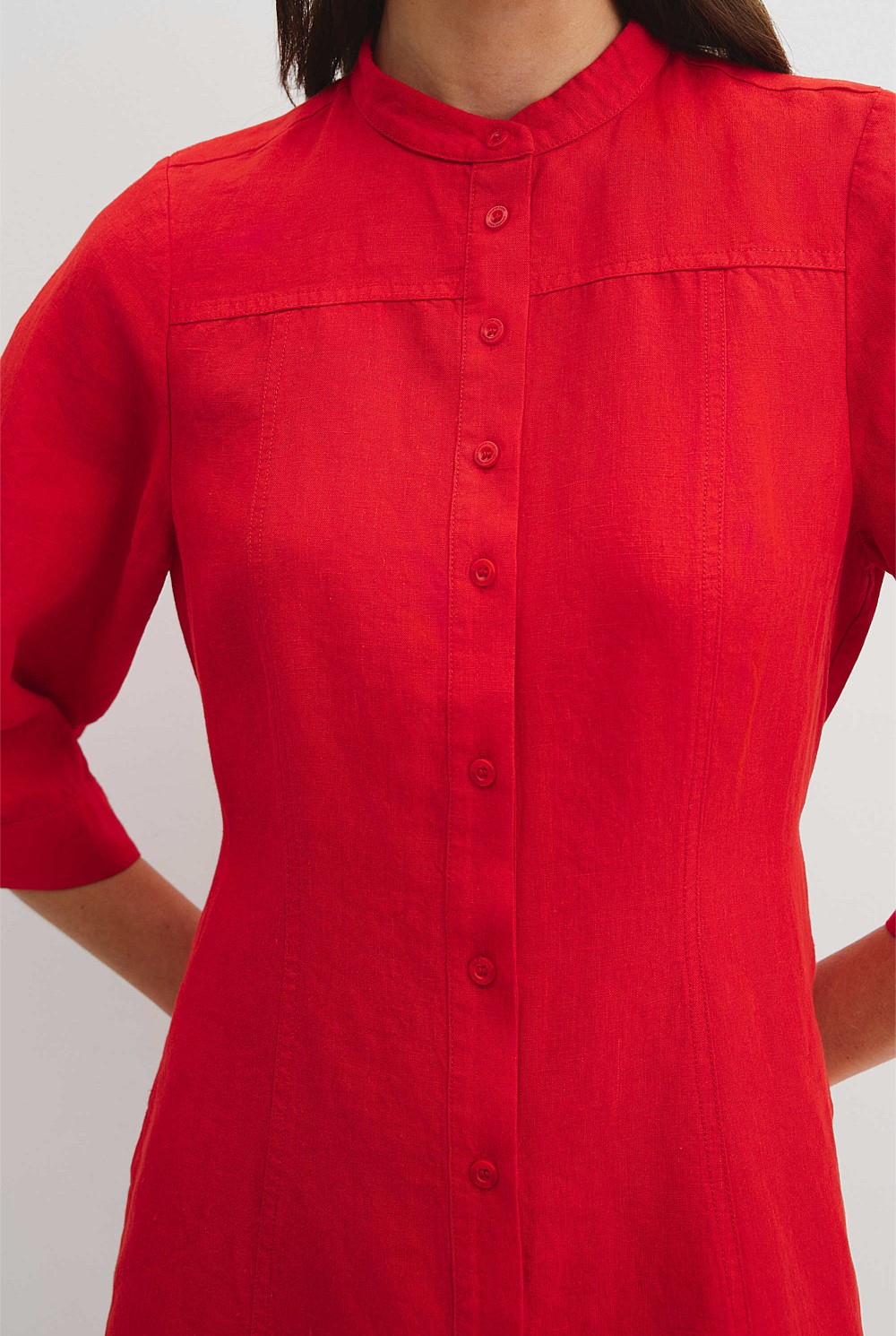 Organically Grown Linen Shirt Mini Dress