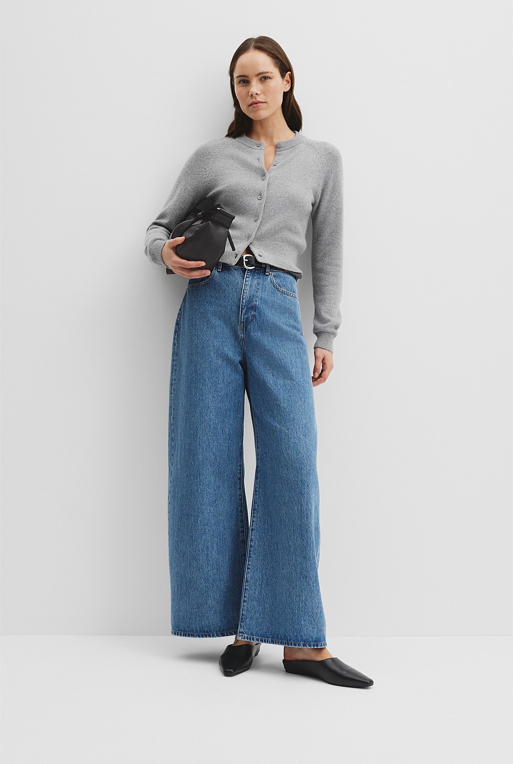Organically Grown Cotton Cashmere Crew Neck Cardigan