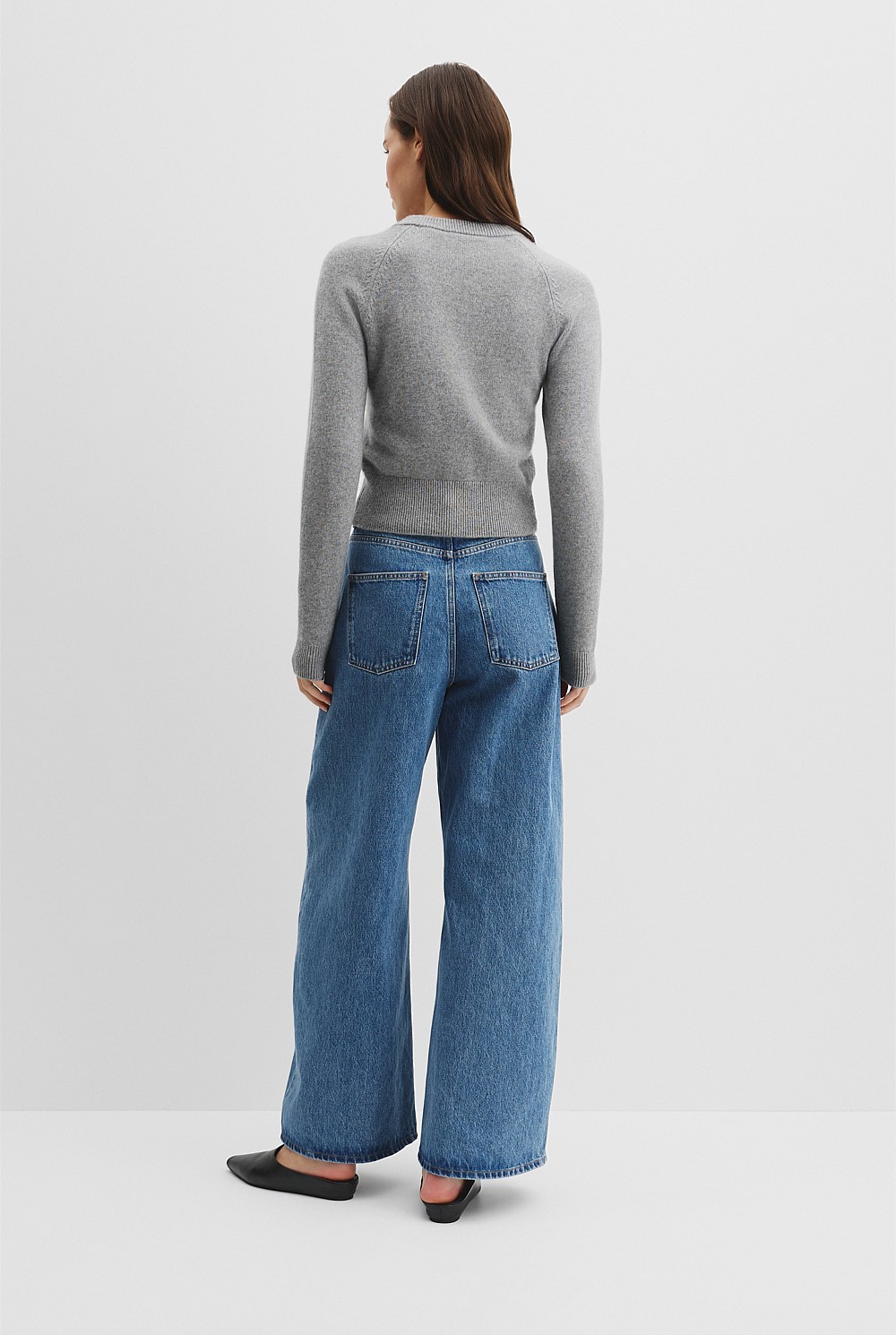 Organically Grown Cotton Cashmere Crew Neck Cardigan