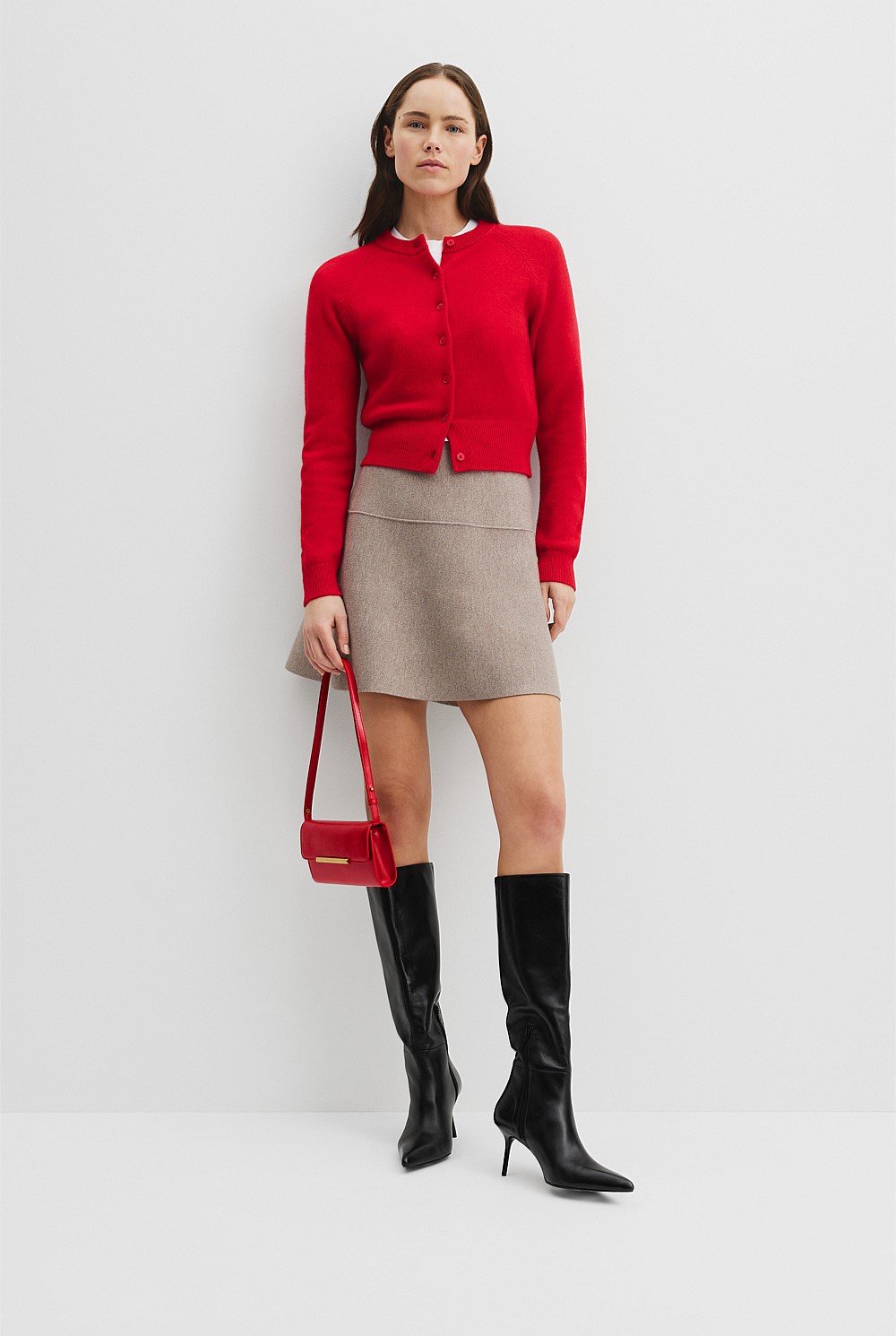 Organically Grown Cotton Cashmere Crew Neck Cardigan