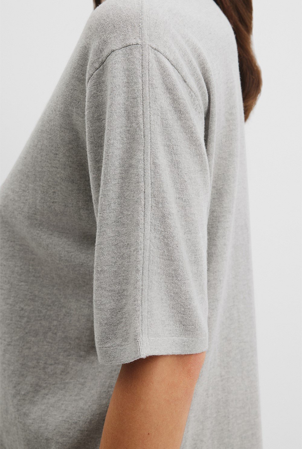 Organically Grown Cotton Cashmere Blend Knit T-Shirt