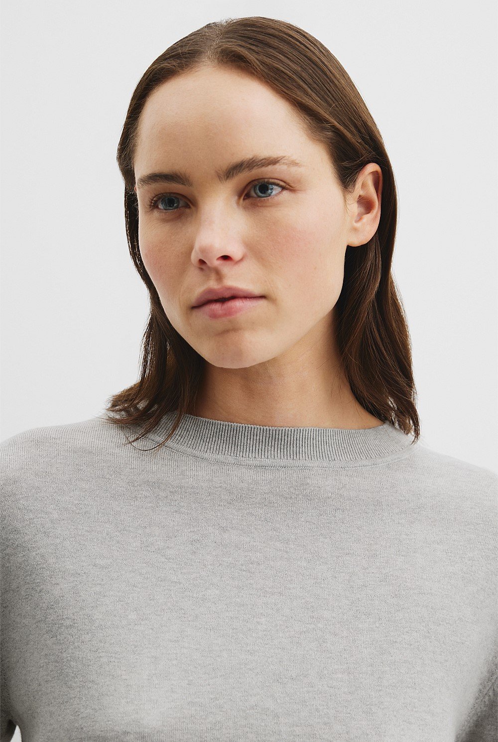 Organically Grown Cotton Cashmere Blend Knit T-Shirt