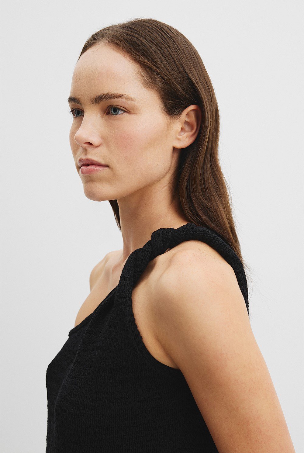 Asymmetrical Twist Knit Tank