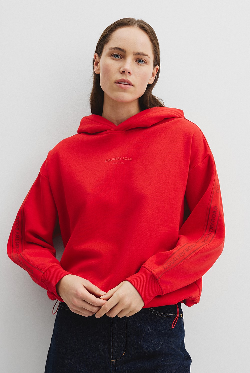 Australian Good Earth Cotton Drawcord Hooded Sweat