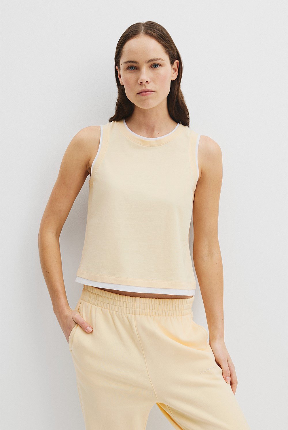 Australian Cotton Contrast Detail Tank