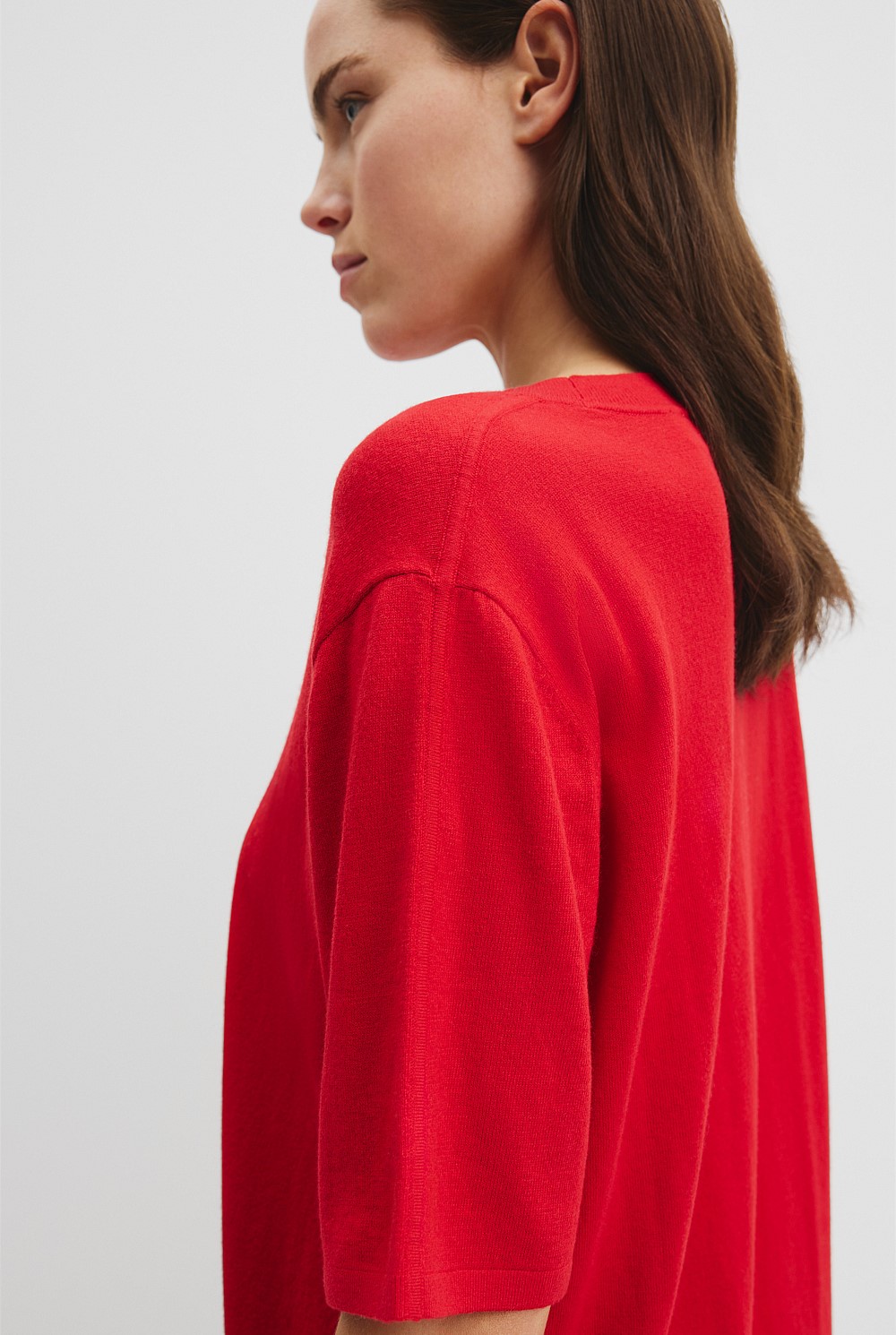 Organically Grown Cotton Cashmere Blend Knit T-Shirt