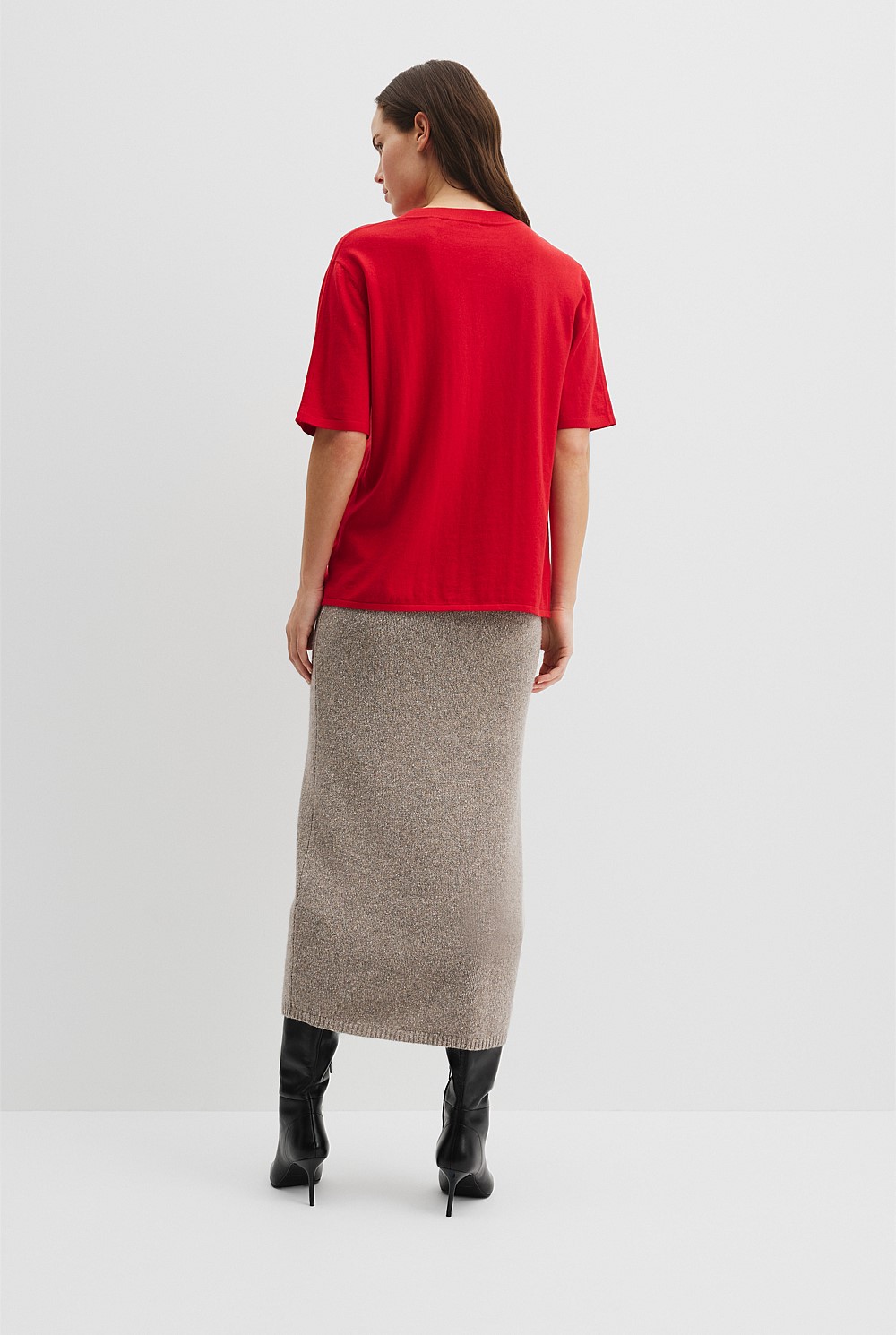 Organically Grown Cotton Cashmere Blend Knit T-Shirt