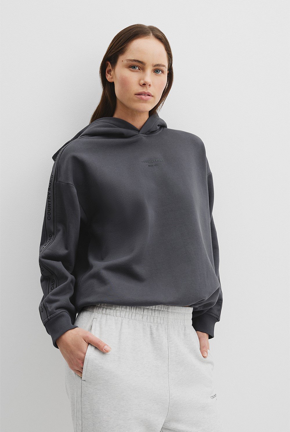 Australian Good Earth Cotton Drawcord Hooded Sweat
