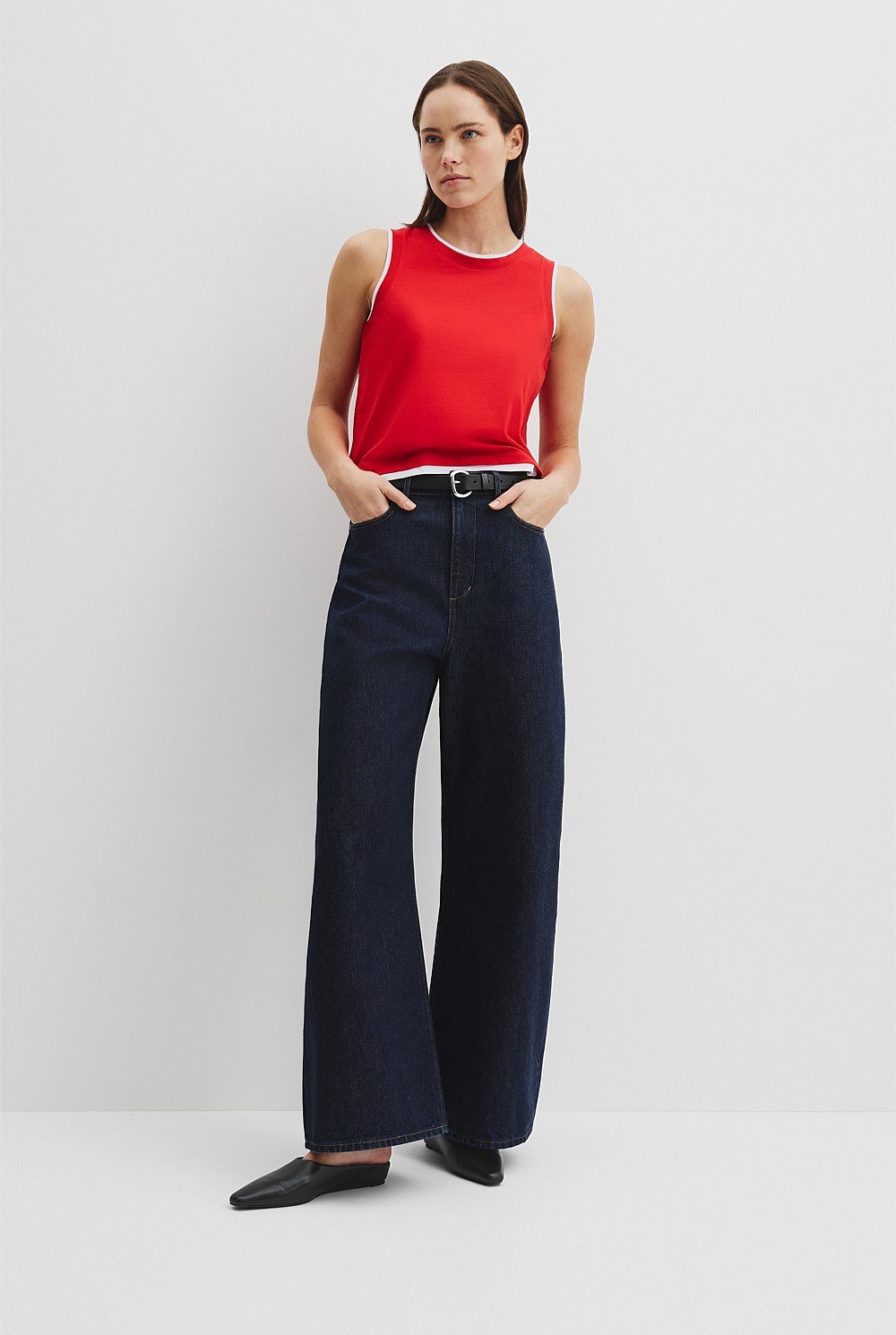 Australian Cotton Contrast Detail Tank