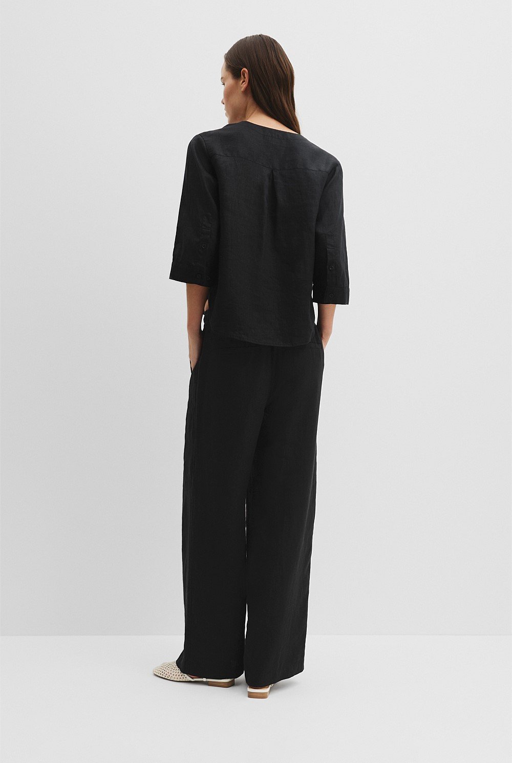Organically Grown Cotton Crop Sleeve Linen Shirt