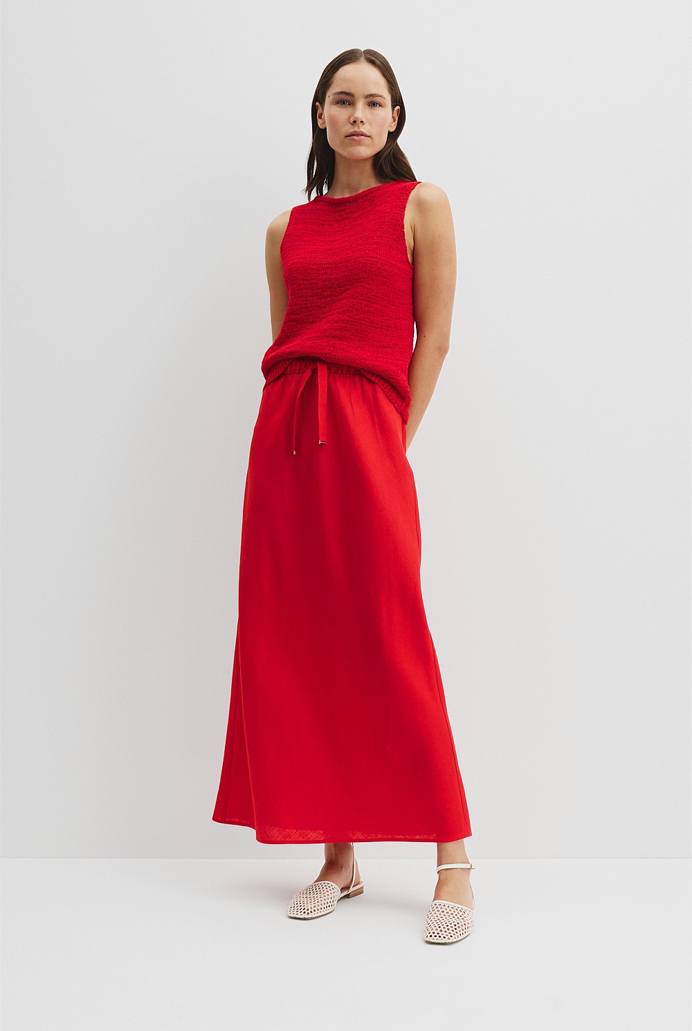 Organically Grown Linen Column Skirt