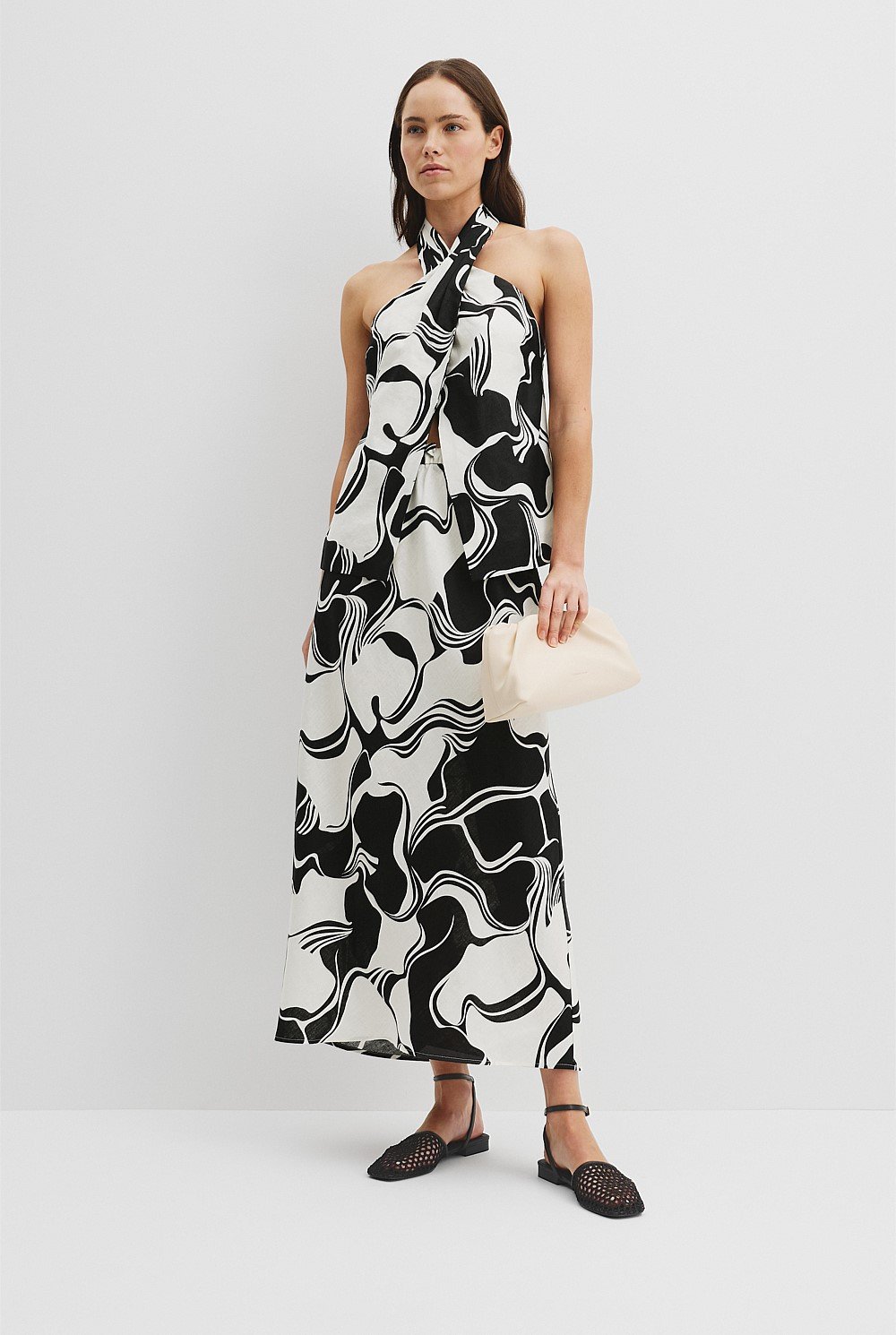 Organically Grown Linen Print Halter Top