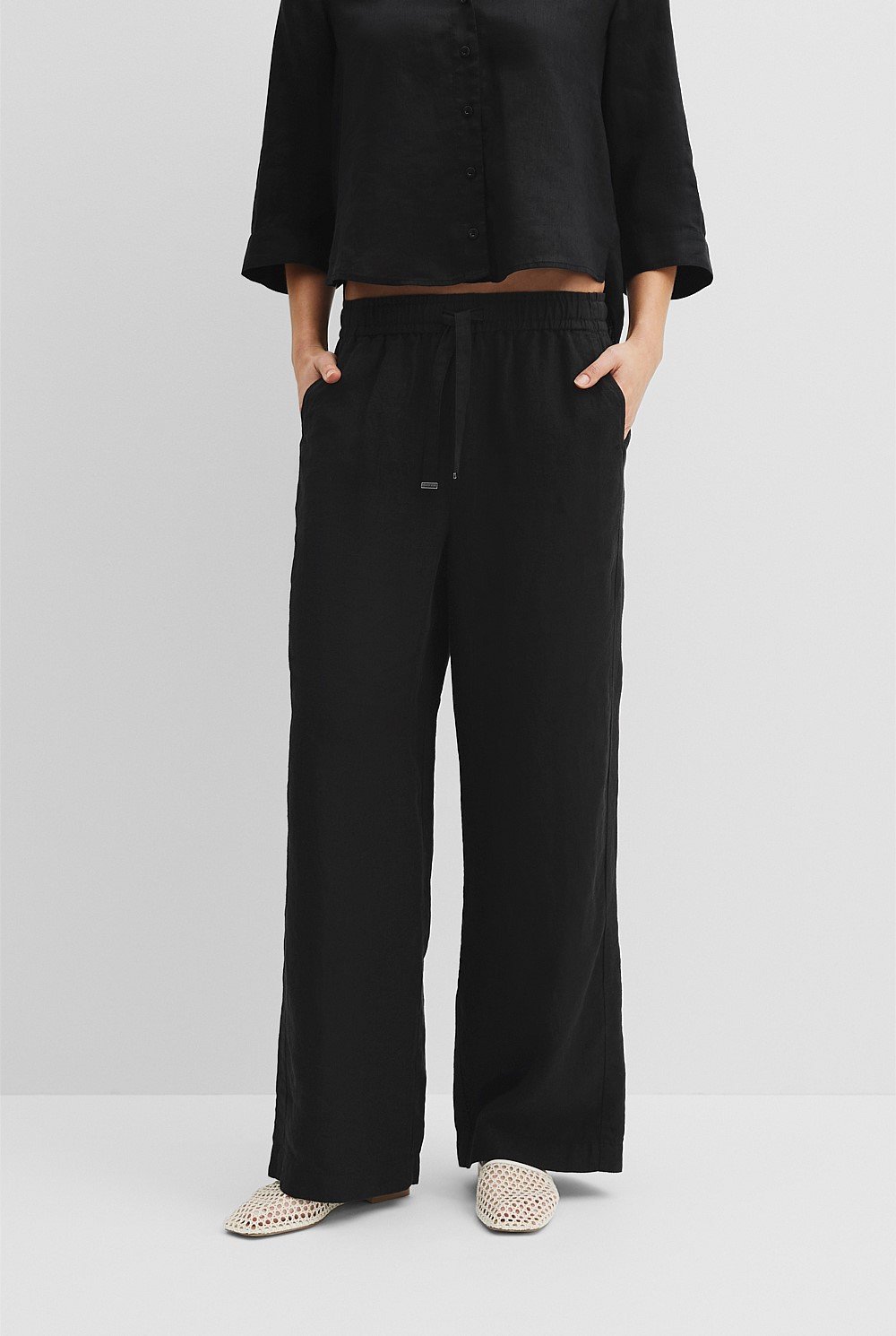 Tie Detail Linen Pant