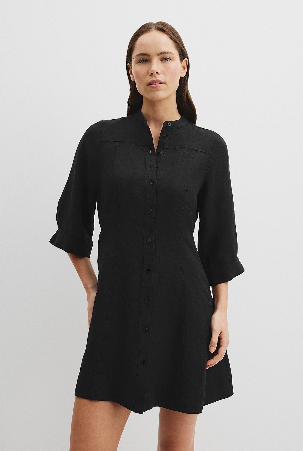 Organically Grown Linen Shirt Mini Dress