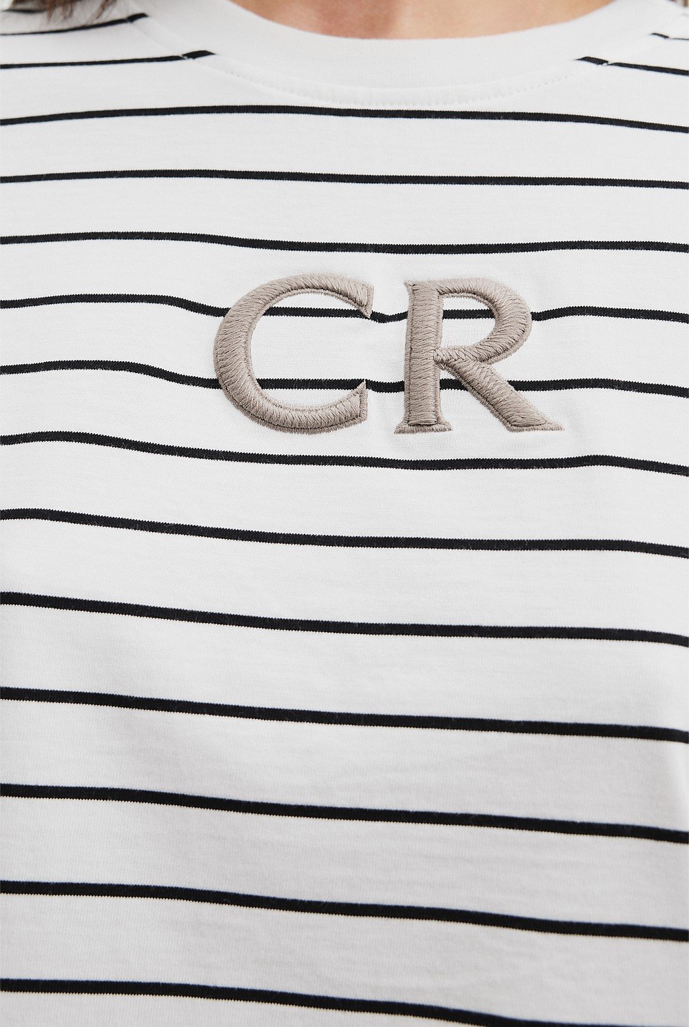 Australian Cotton CR Logo Stripe T-Shirt
