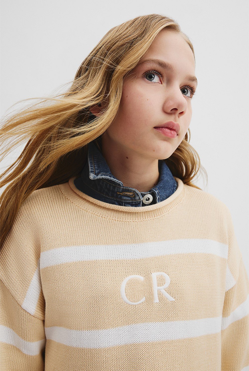 Teen Organically Grown Cotton Embroidered Logo Knit