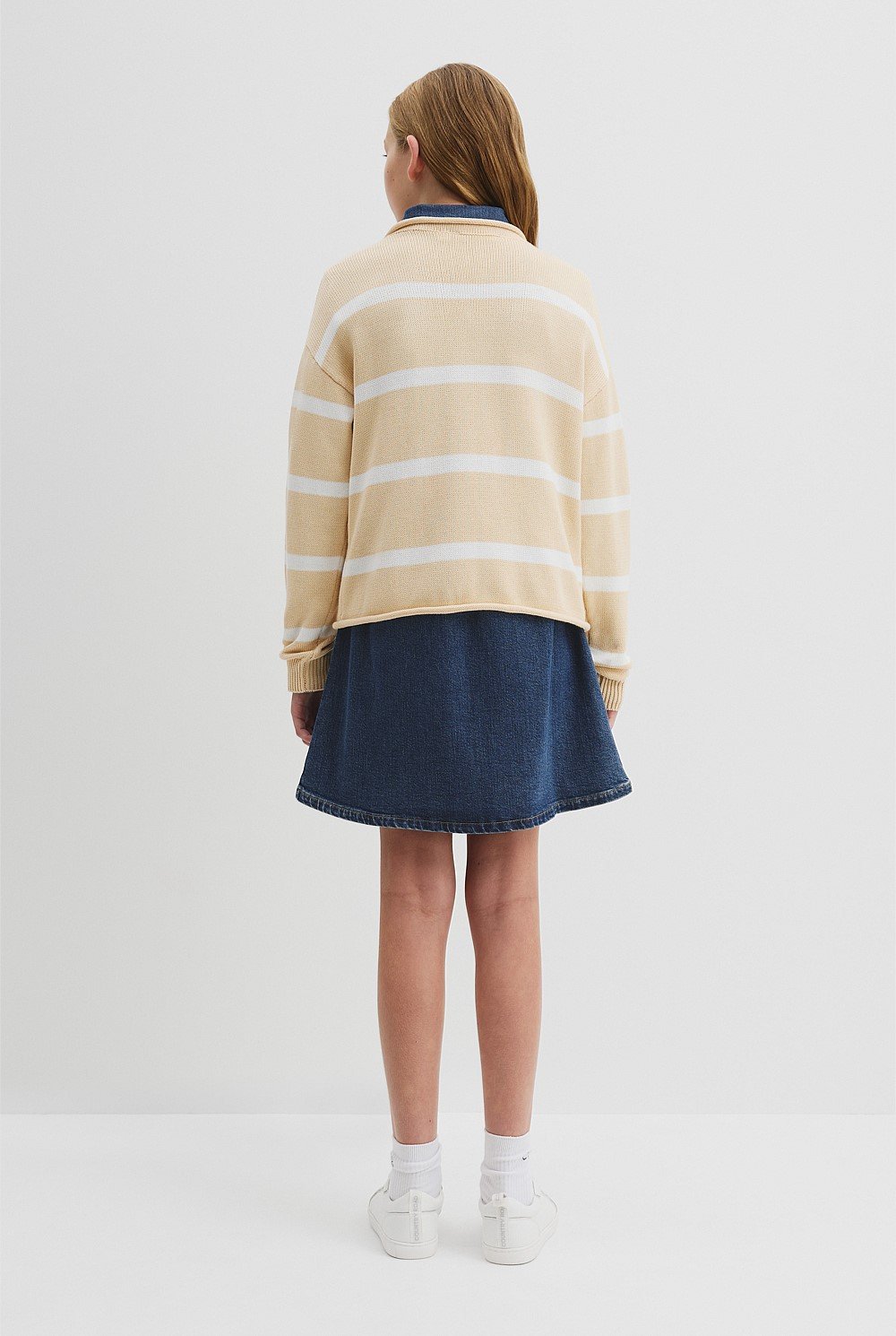 Teen Organically Grown Cotton Embroidered Logo Knit