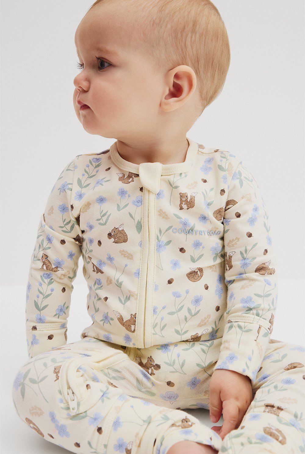 Organically Grown Cotton Squirrel Floral Jumpsuit