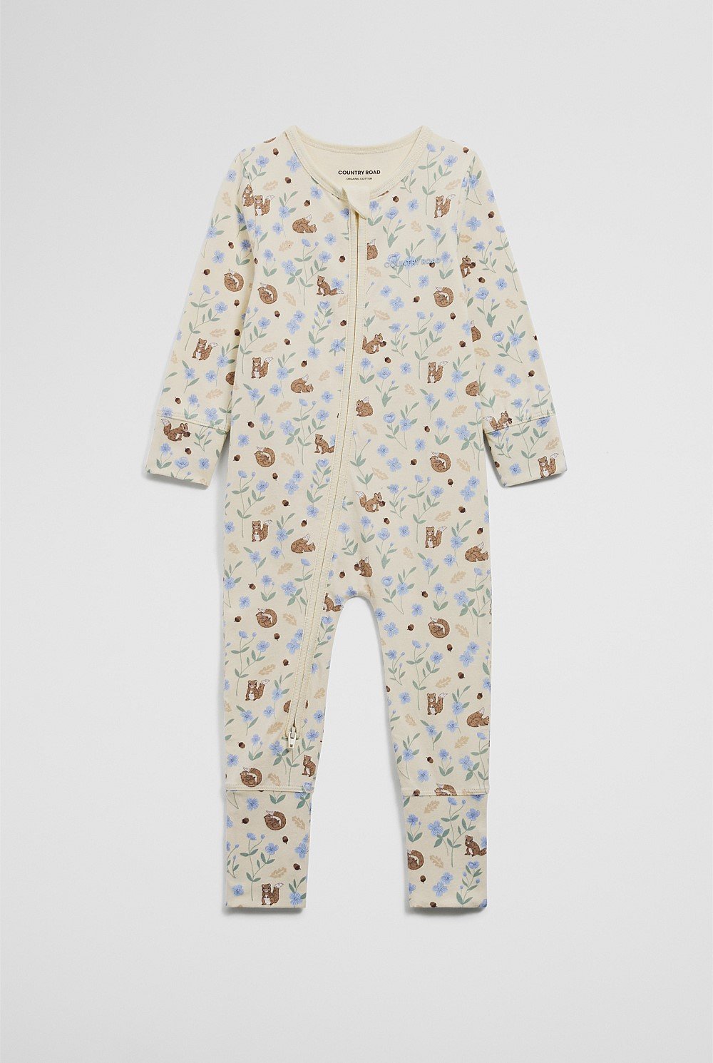Organically Grown Cotton Squirrel Floral Jumpsuit