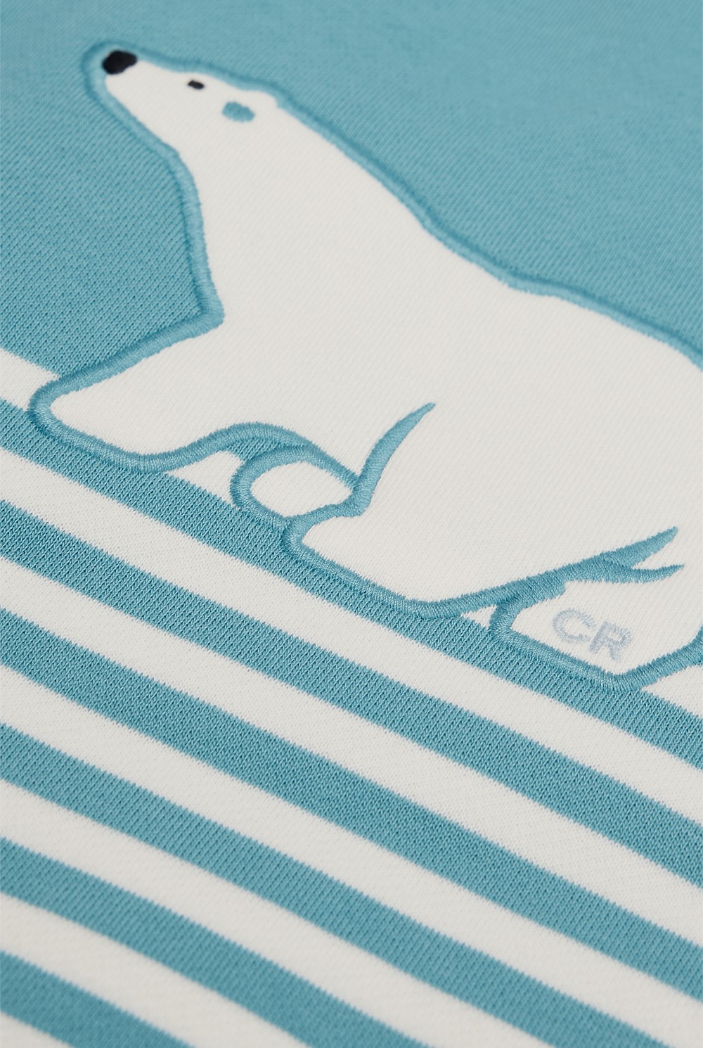 Organically Grown Cotton Stripe Polar Bear Sweat