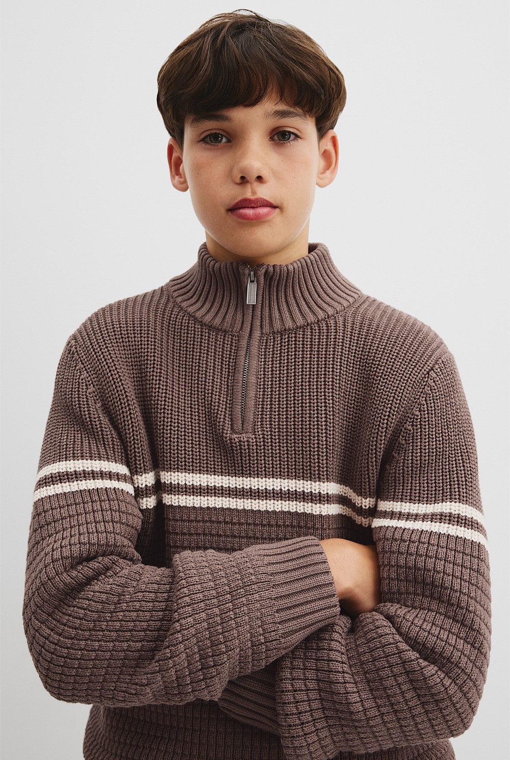 Teen Australian Cotton Half Zip Knit