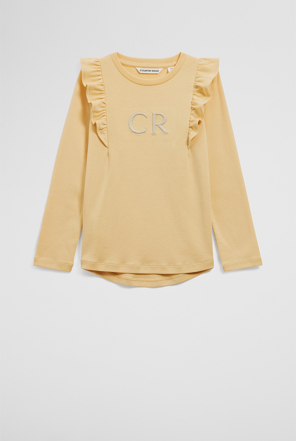 Australian Cotton Long Sleeve Logo Frill T-Shirt