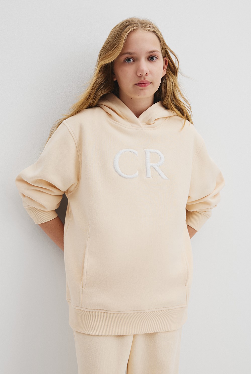 Teen Australian Cotton CR Logo Hooded Sweat