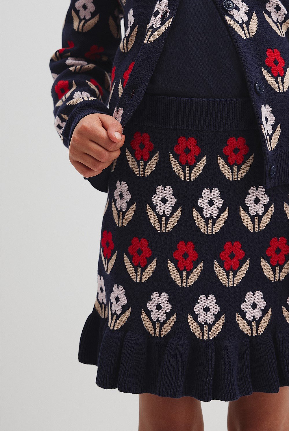 Organically Grown Cotton Jacquard Knit Skirt