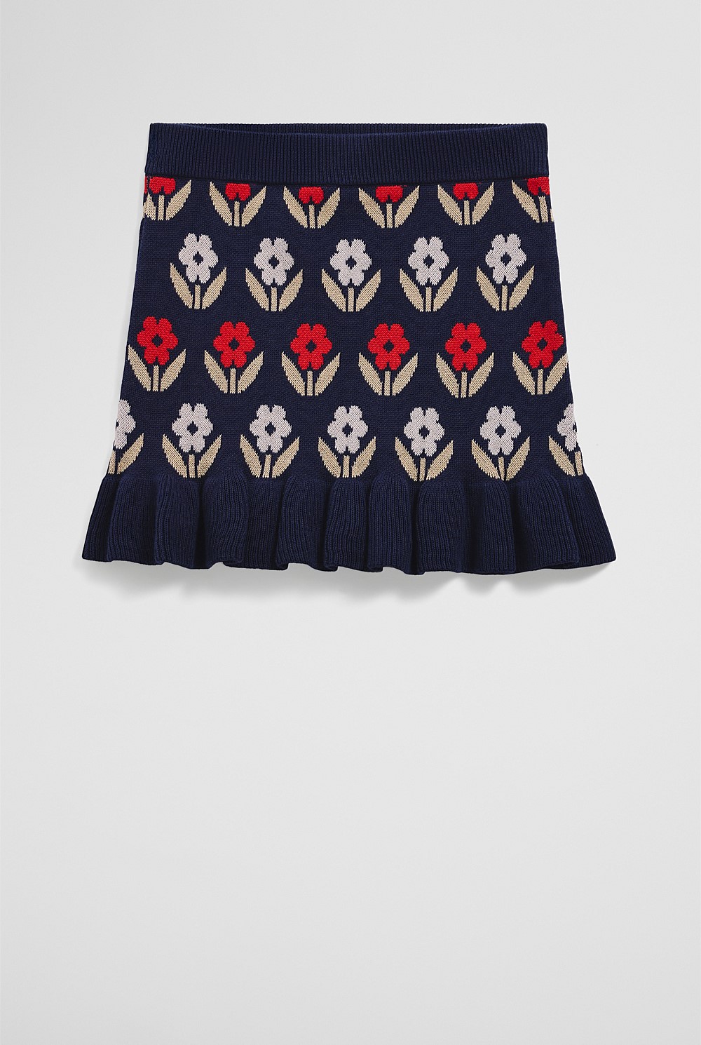 Organically Grown Cotton Jacquard Knit Skirt