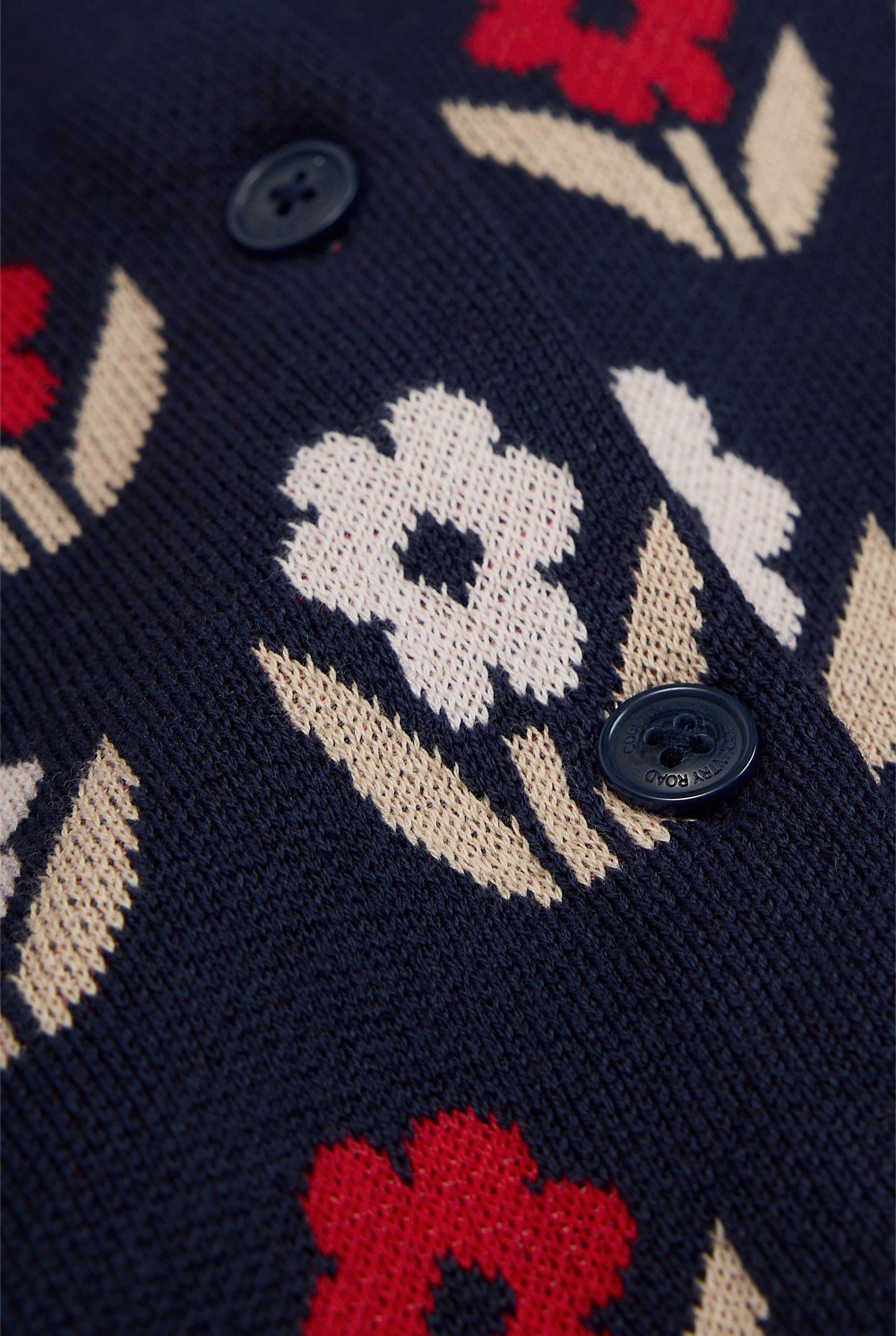 Organically Grown Cotton Jacquard Knit Cardigan
