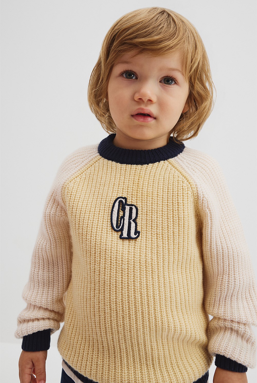 Colour Block Logo Knit