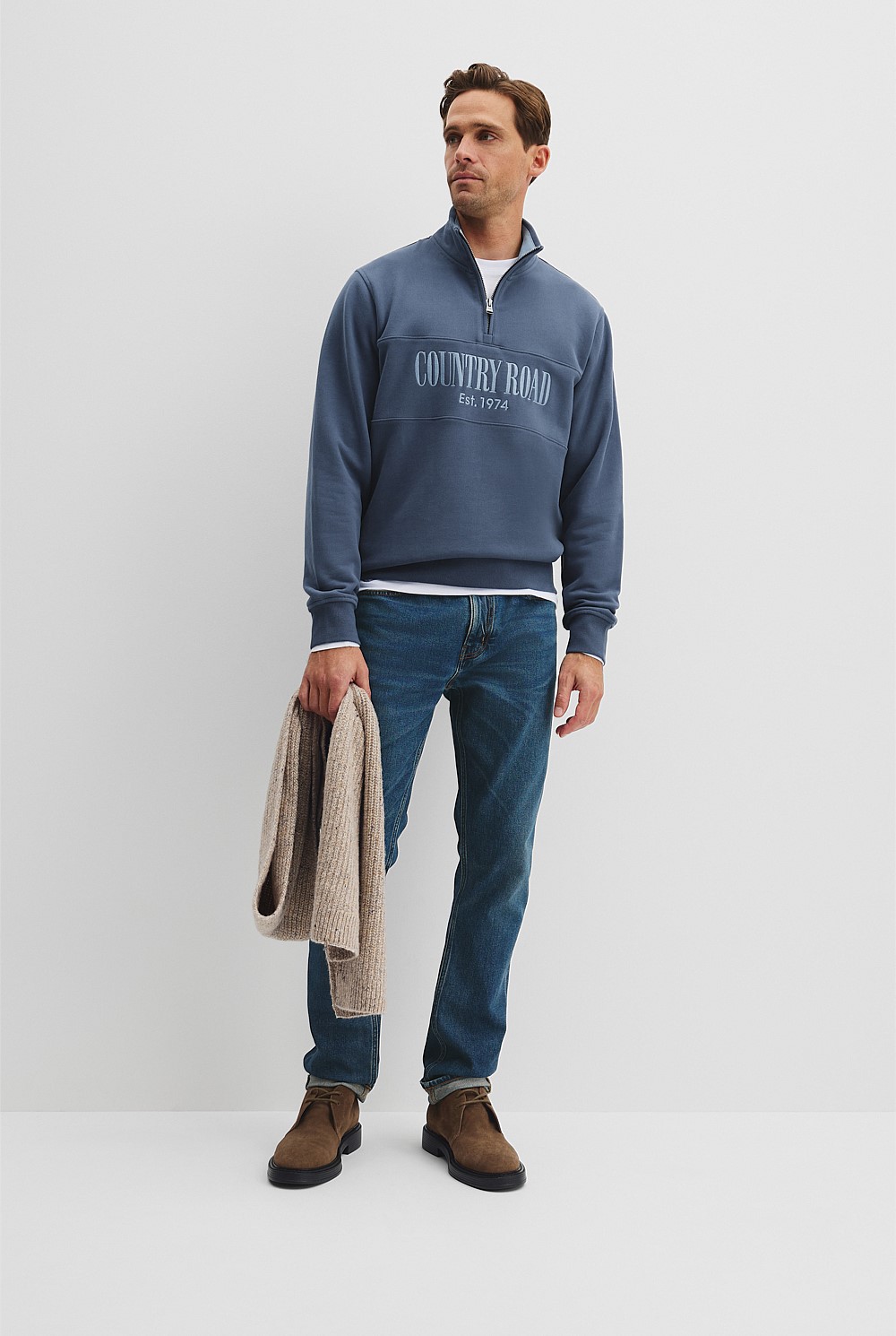 Verified Australian Cotton Half Zip Heritage Sweat