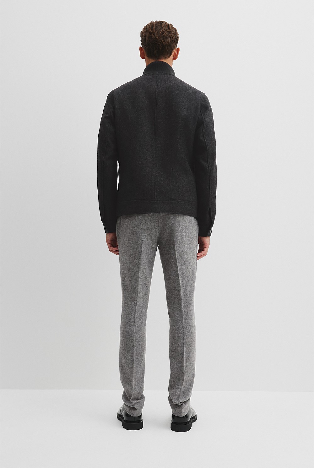 Recycled Wool Funnel Neck Jacket