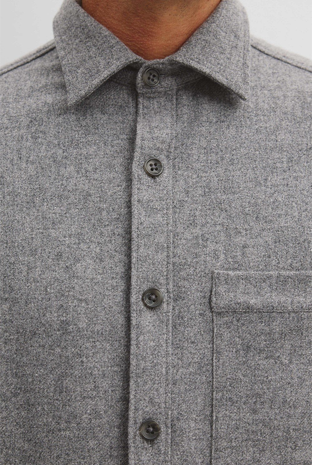 Wool Blend Button Shirt