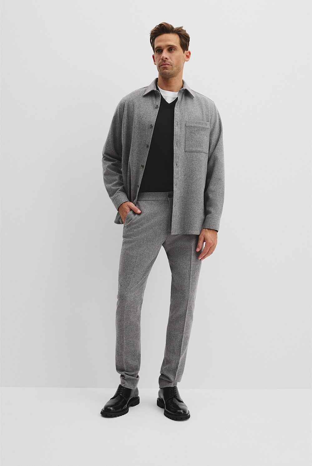 Wool Blend Button Shirt