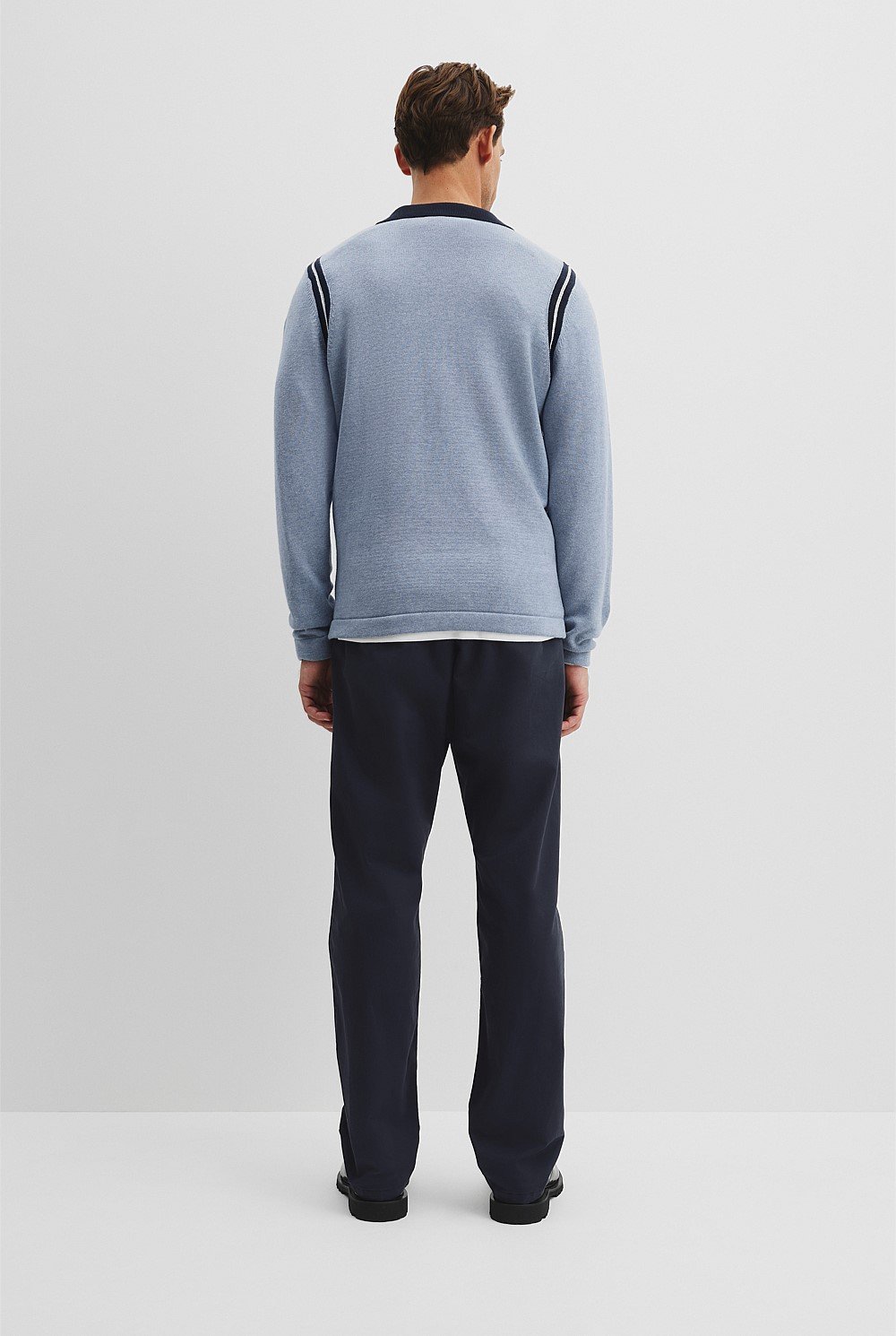 Cotton Wool Contrast Collar Polo