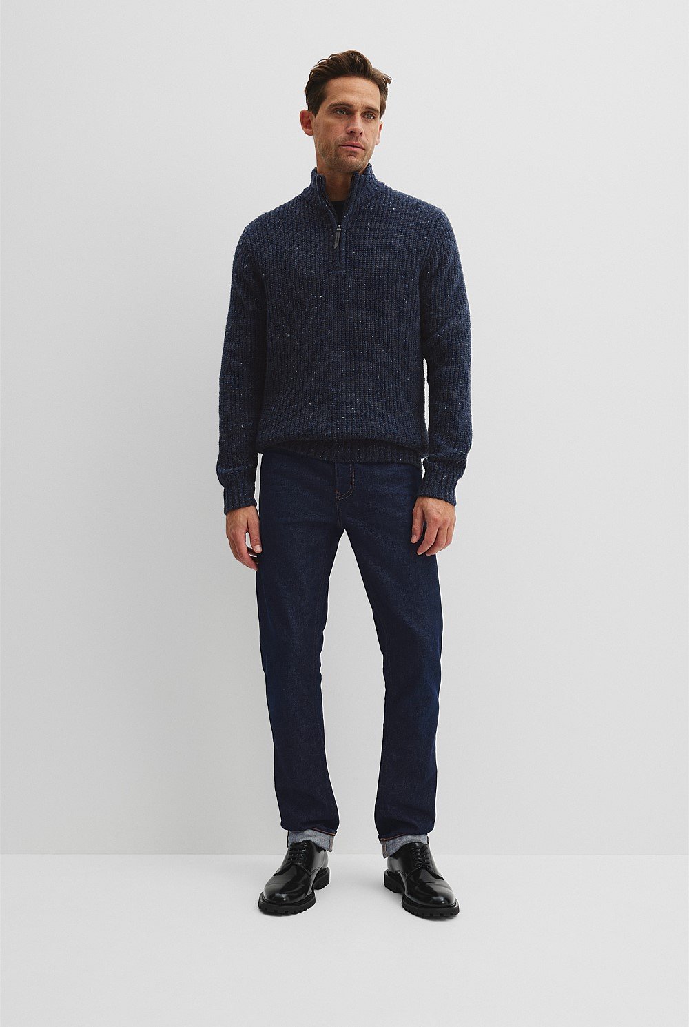 Merino Nep Half Zip Knit