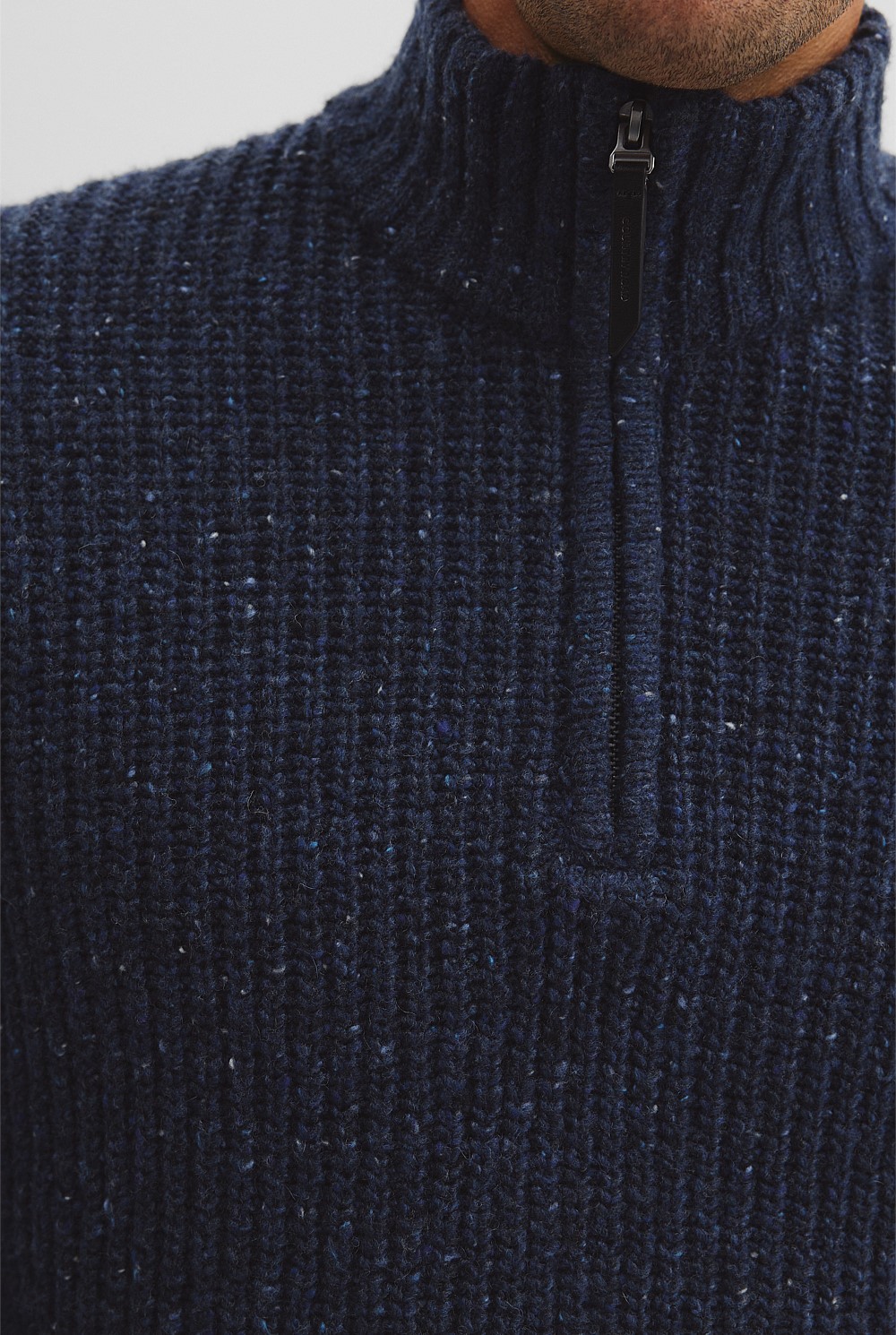 Merino Nep Half Zip Knit