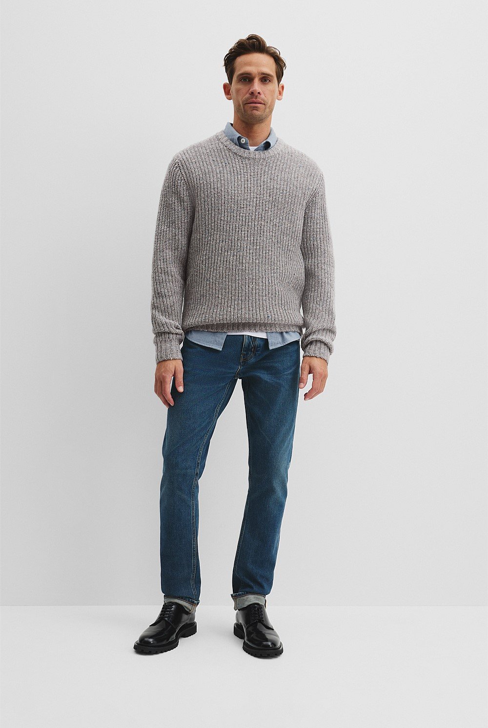 Merino Nep Crew Knit
