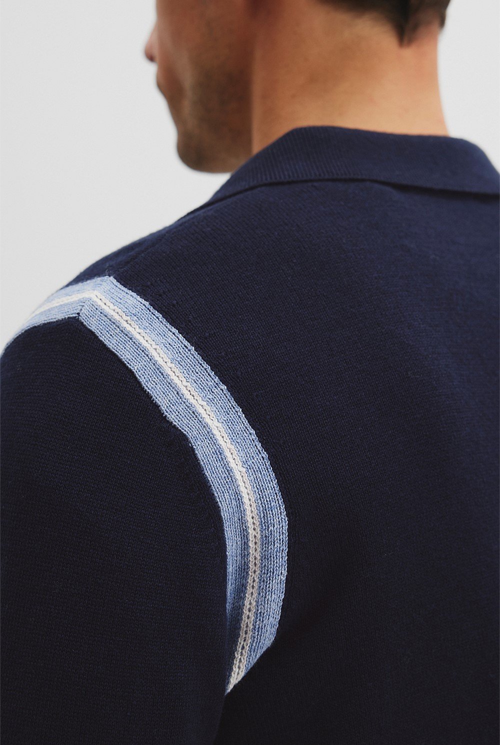 Cotton Wool Contrast Collar Polo