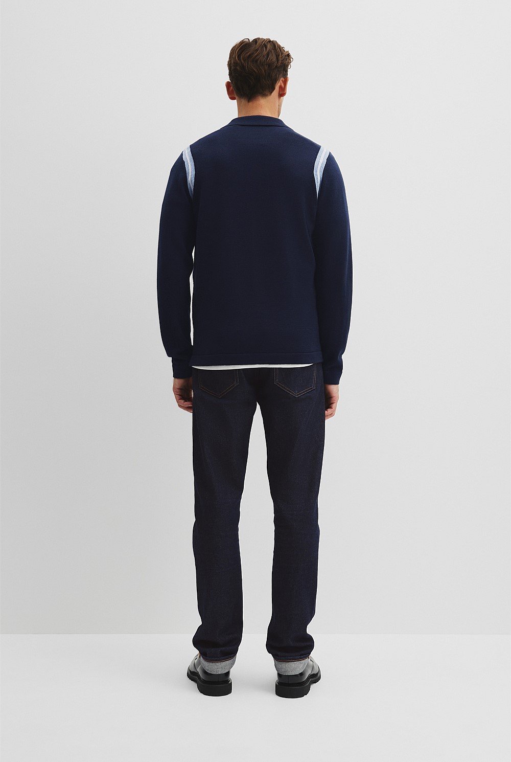 Cotton Wool Contrast Collar Polo