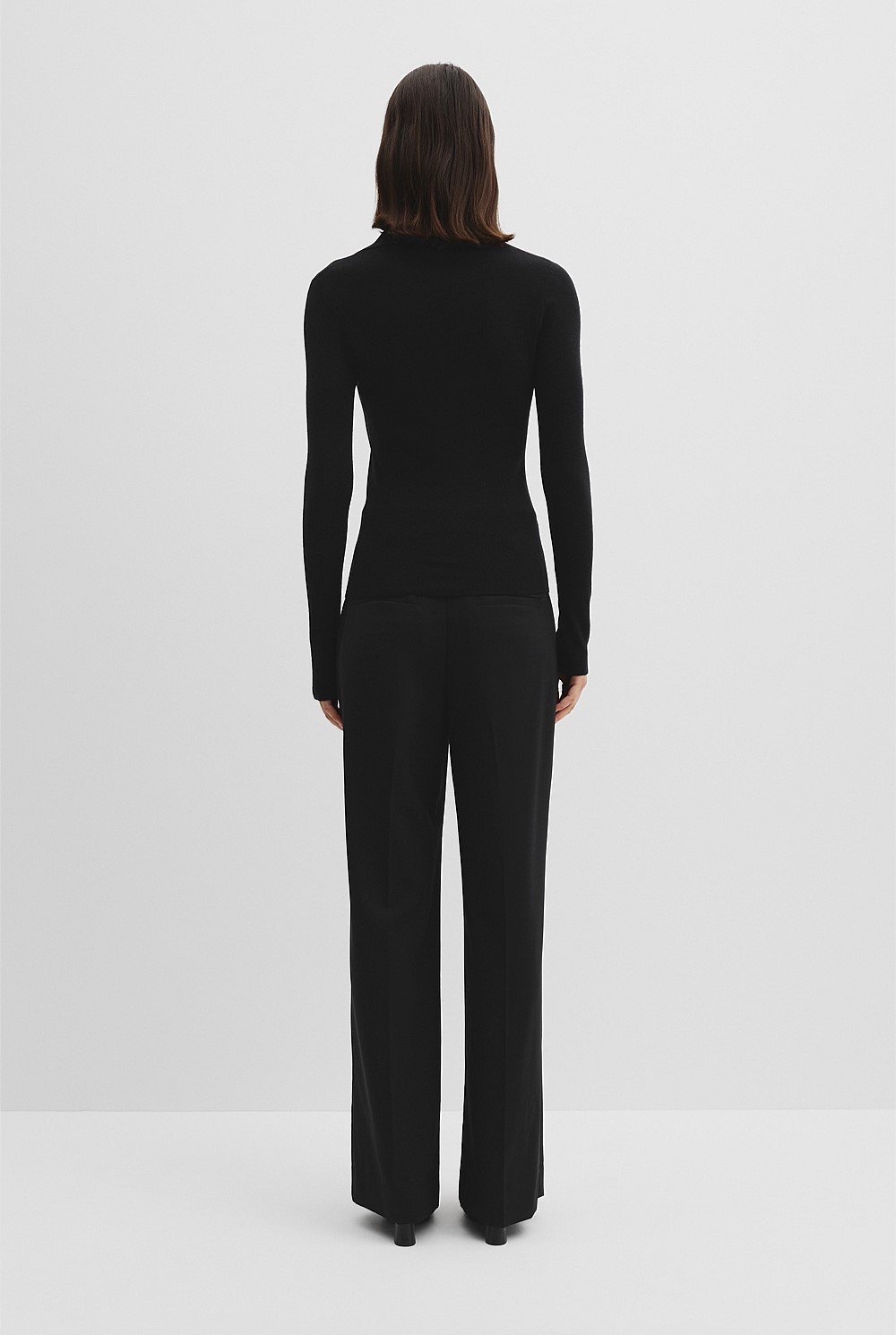 Wool Silk Collared Knit