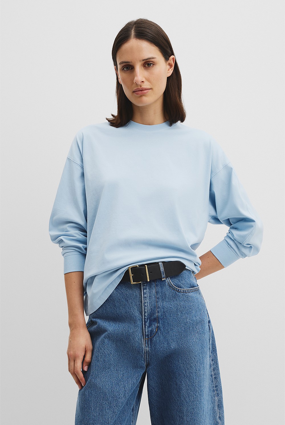 Australian Cotton Long Sleeve Relaxed T-Shirt