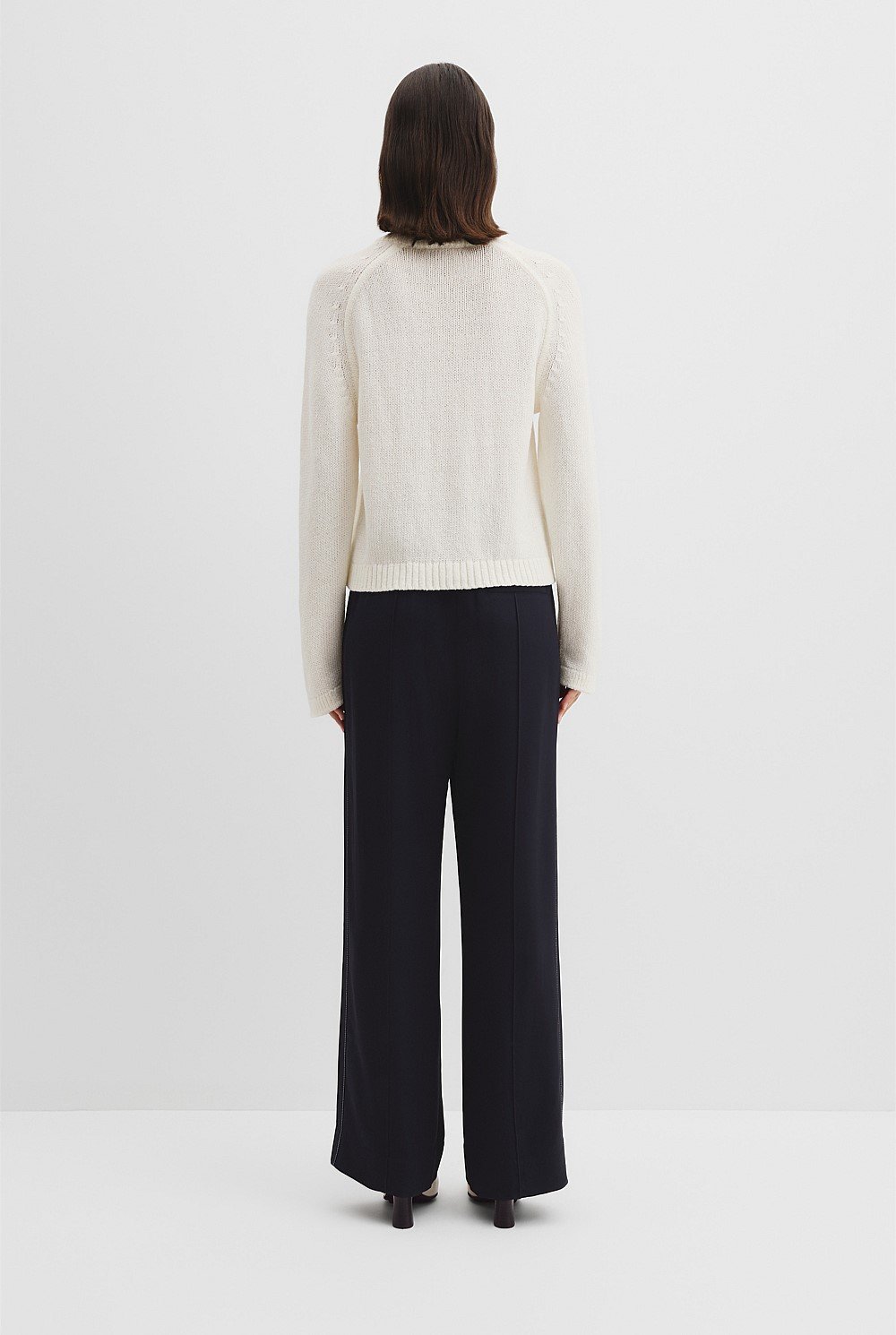 Wool Cotton Crew Neck Knit