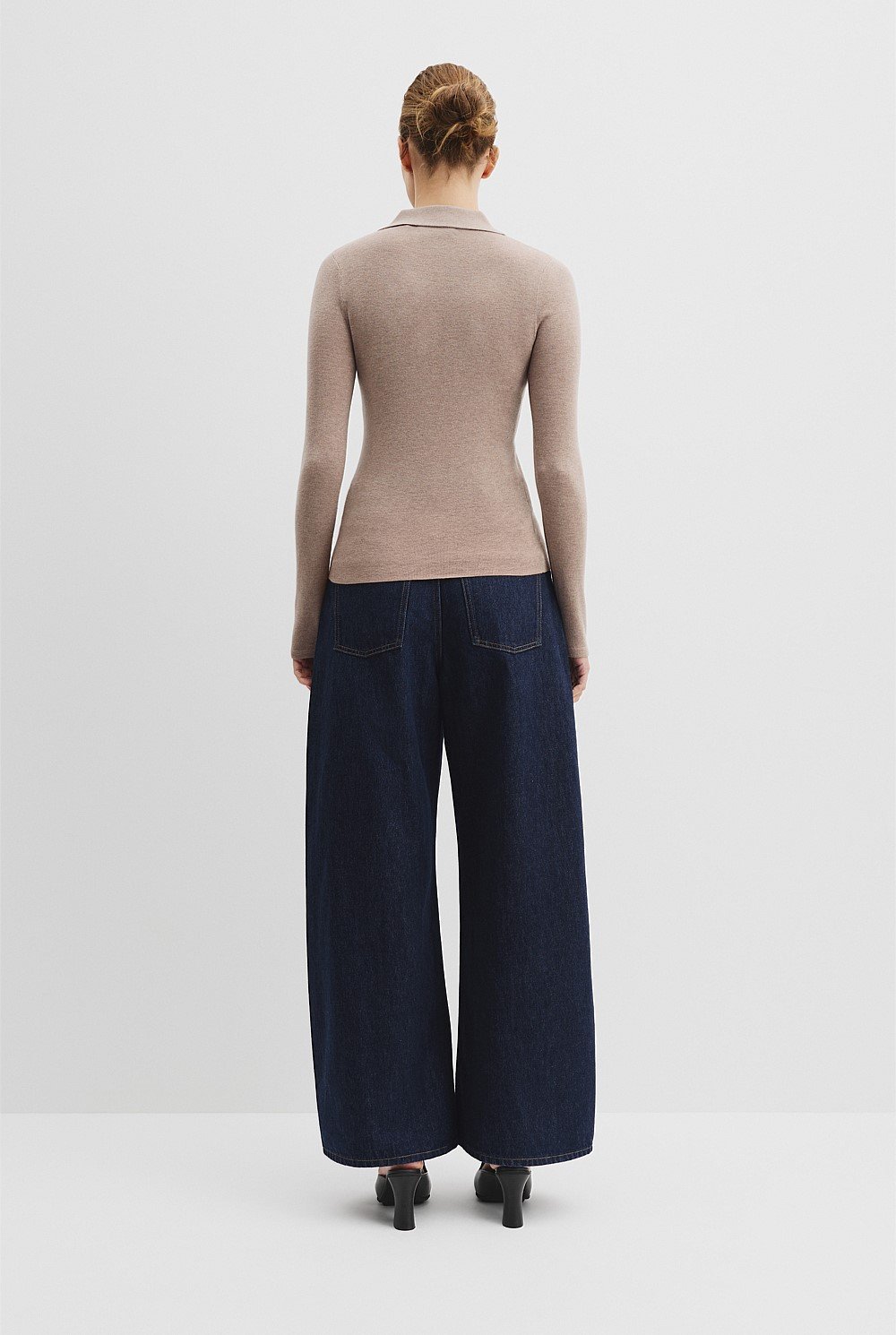 Wool Silk Collared Knit