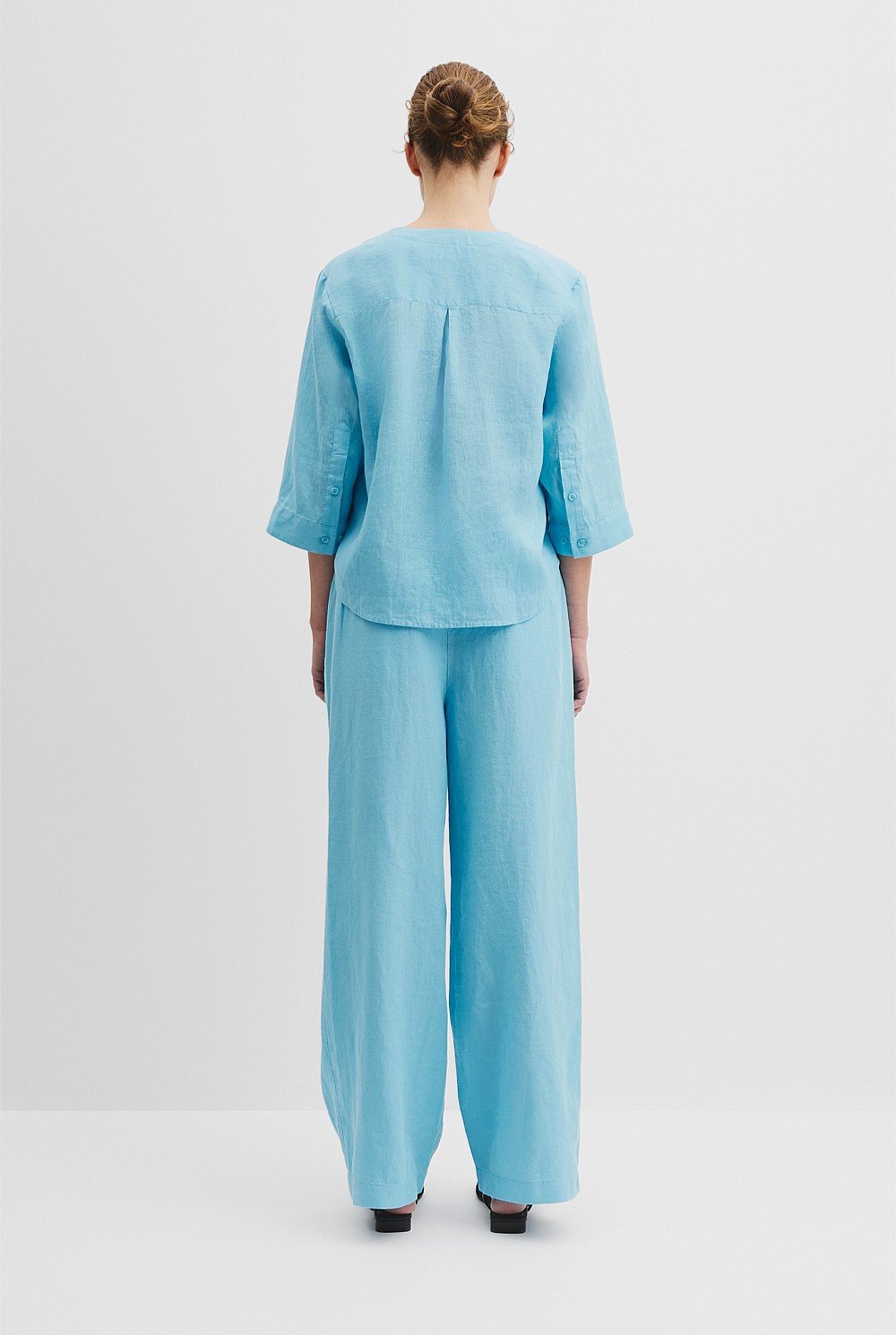 Organically Grown Cotton Crop Sleeve Linen Shirt