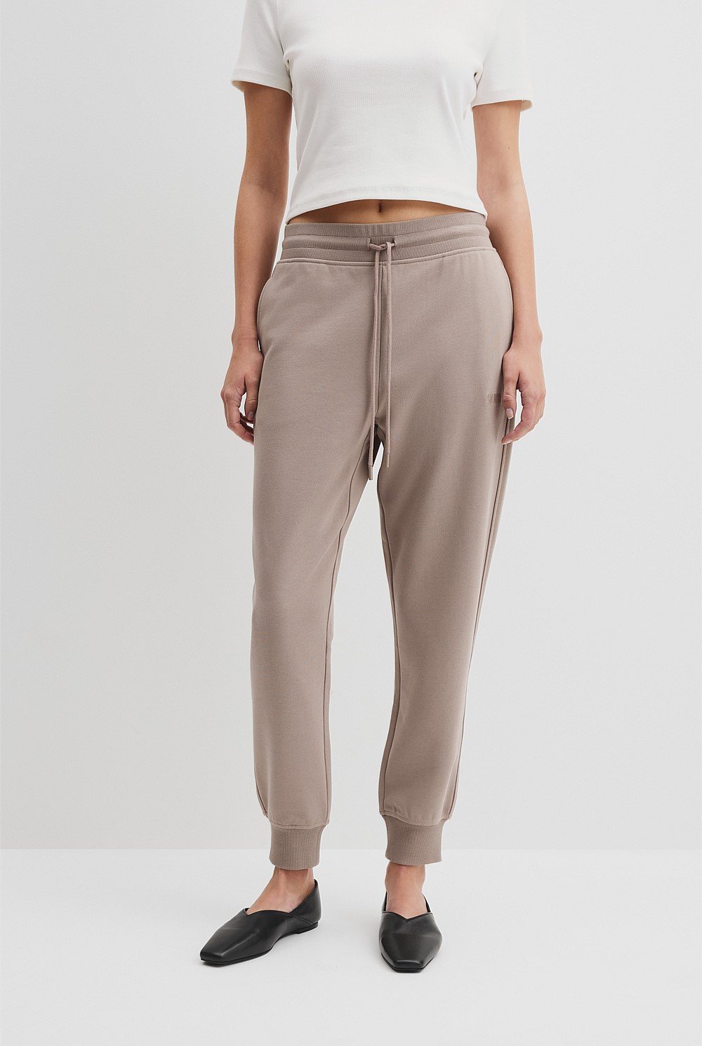 Australian Cotton Rib Cuff Track Pant