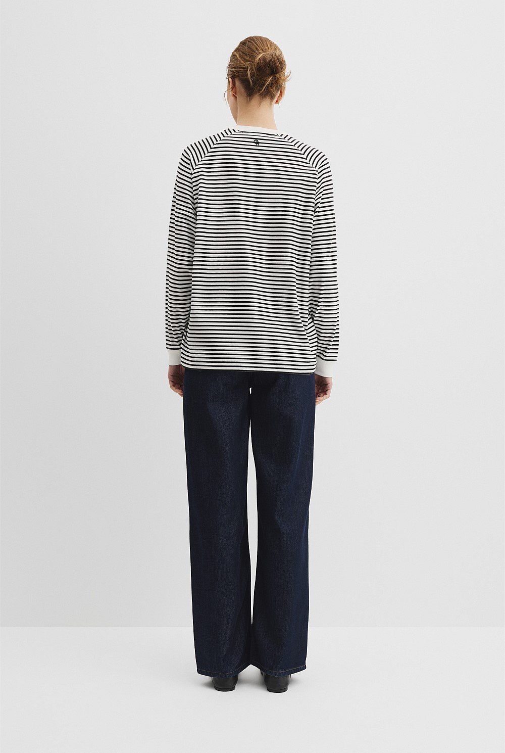 Australian Cotton Stripe Long Sleeve Relaxed T-Shirt