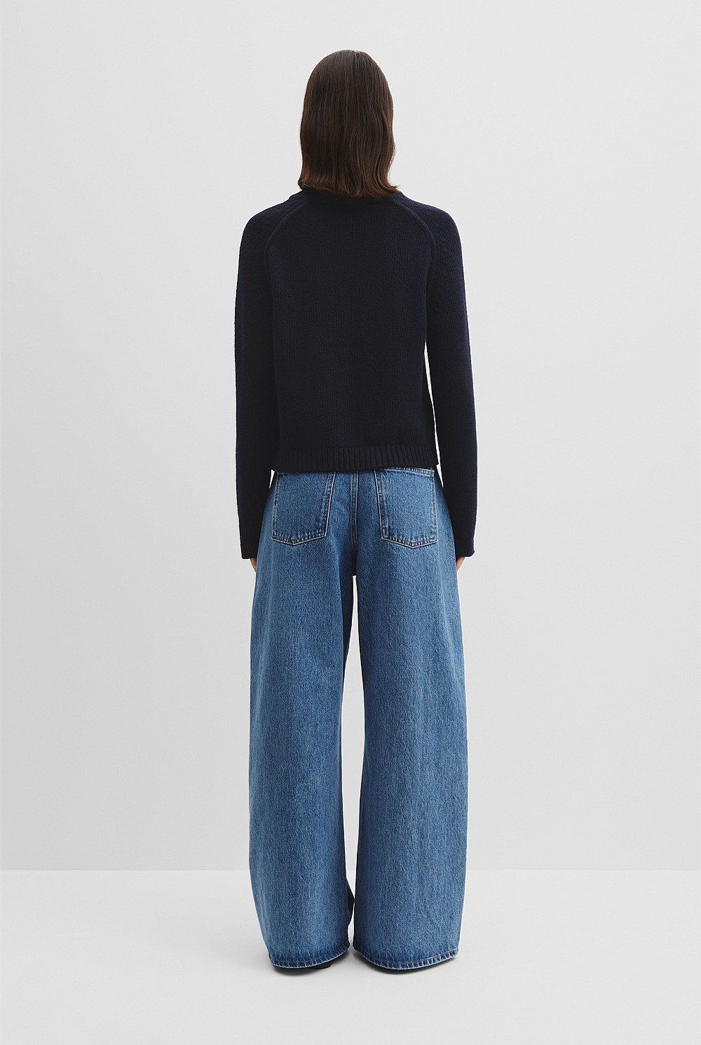 Wool Cotton Crew Neck Knit